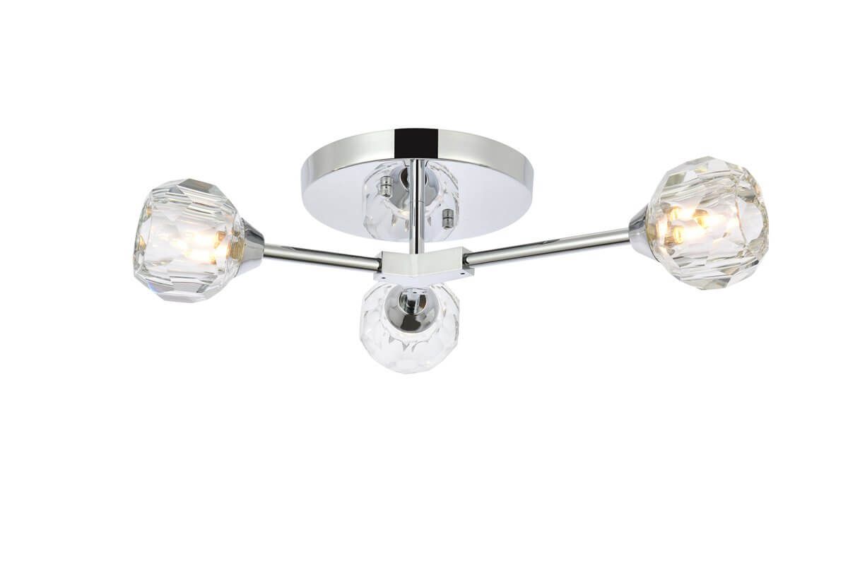 Elegant Lighting Zayne 3 Light Flush Mount - Thumbnail 3