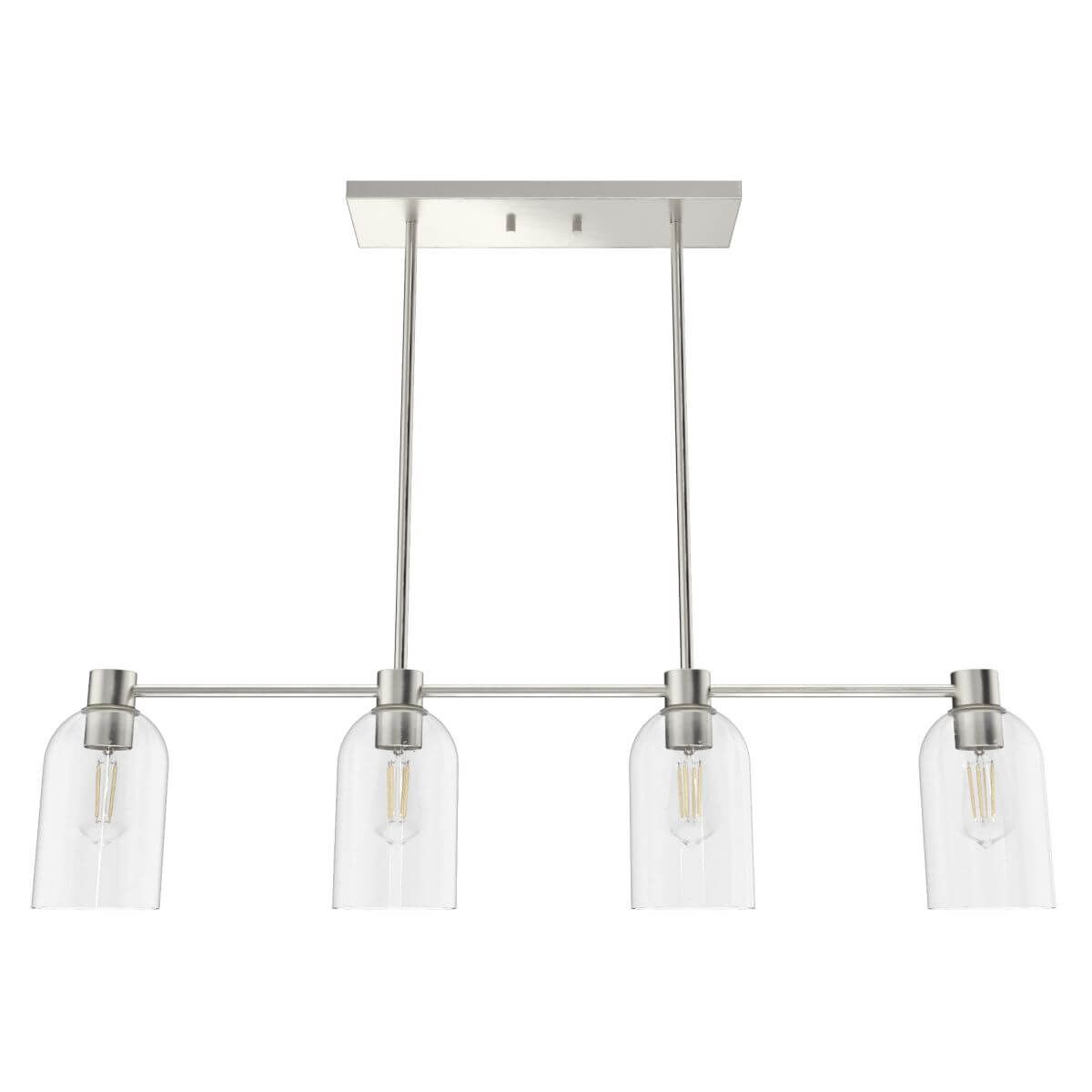 Hunter Lochemeade 4-light Brushed Nickel Linear Chandelier - Thumbnail 5