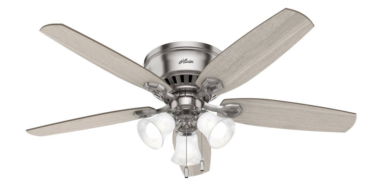 Hunter 51112 Builder 52 inch 5 Blade Pull Chain LED Flush Fan