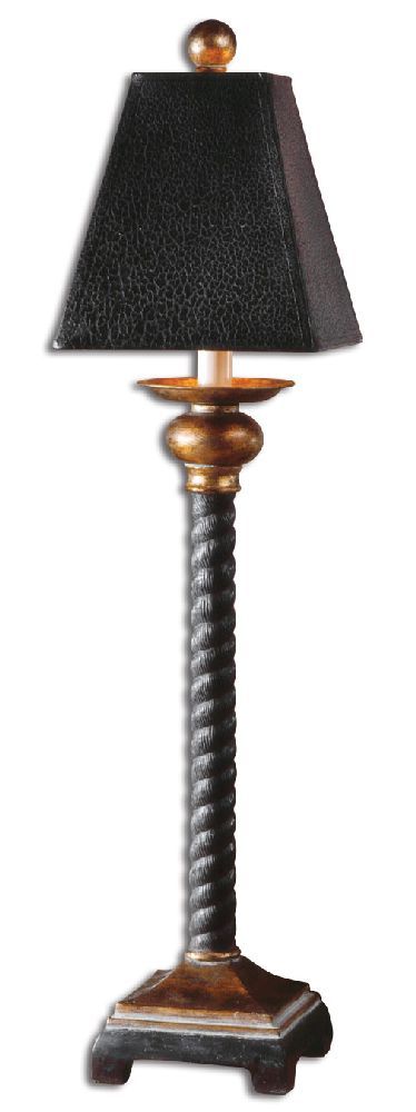 Uttermost Matte Black, Bronze Leaf Accents Bellcord 1 Light Table Lamp - Thumbnail 5