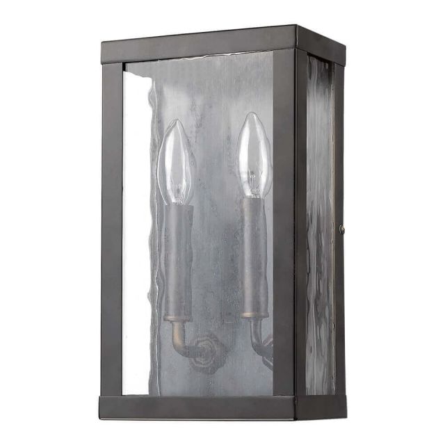 Acclaim Lighting 1520ORB Charleston 2 Light 12 Inch Tall Outdoor Wall Light In Oil Rubbed Bronze With Clear Water Glass