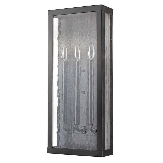 Acclaim Lighting 1522ORB Charleston 3 Light 24 Inch Tall Outdoor Wall Light In Oil Rubbed Bronze With Clear Water Glass
