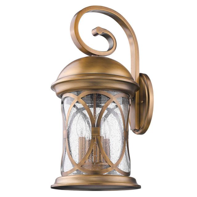 Acclaim Lighting 1532ATB Lincoln 4 Light 23 Inch Tall Outdoor Wall Light In Antique Brass With Clear Seeded Glass