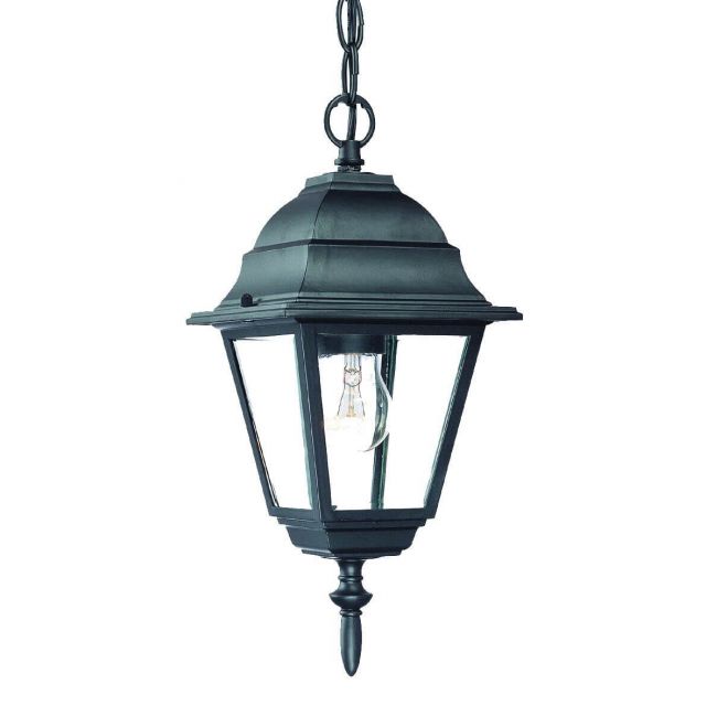 Acclaim Lighting Builder's Choice 1 Light 8 inch Outdoor Hanging Lantern in Matte Black with Clear Glass Panes 4006BK