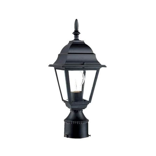 Acclaim Lighting Builder's Choice 1 Light 14 inch Tall Outdoor Post Mount Light in Matte Black with Clear Glass Panes 4007BK