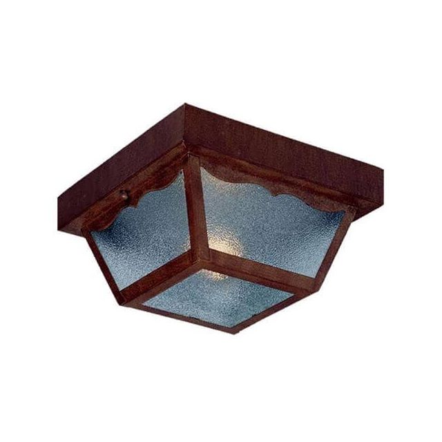 Acclaim Lighting Builder's Choice 1 Light 8 inch Outdoor Ceiling Light in Burled Walnut with Clear Textured Glass Panes 4901BW
