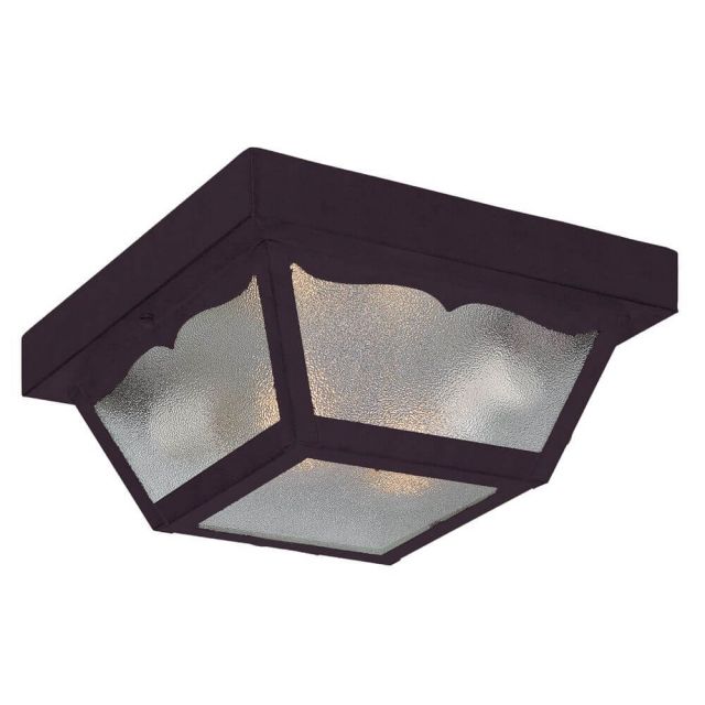 Acclaim Lighting Builder's Choice 2 Light 9 inch Outdoor Ceiling Light in Matte Black with Clear Textured Glass Panes 4902BK