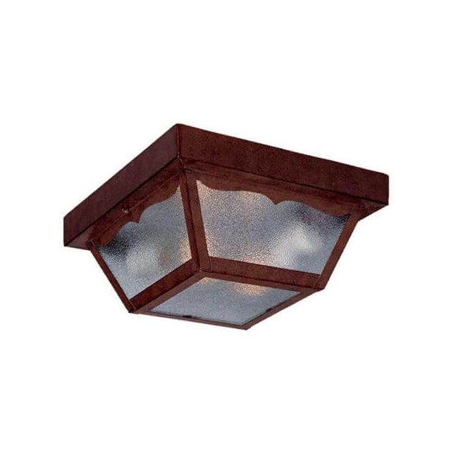 Acclaim Lighting Builder's Choice 2 Light 9 inch Outdoor Ceiling Light in Burled Walnut with Clear Textured Glass Panes 4902BW