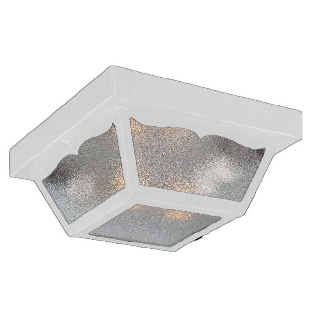 Acclaim Lighting Builder's Choice 2 Light 9 inch Outdoor Ceiling Light in Gloss White with Clear Textured Glass Panes 4902WH