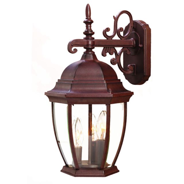 Acclaim Lighting Wexford 18 inch Tall Three Light Outdoor Wall Lantern In Burled Walnut 5032BW