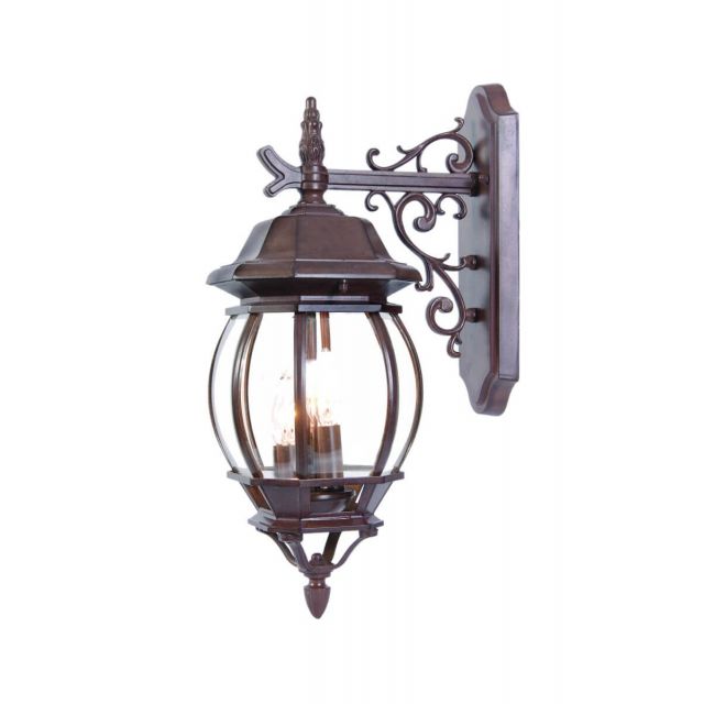 Acclaim Lighting Chateau 3 Light 22 inch Tall Outdoor Wall Light in Burled Walnut with Clear Glass Panes 5152BW