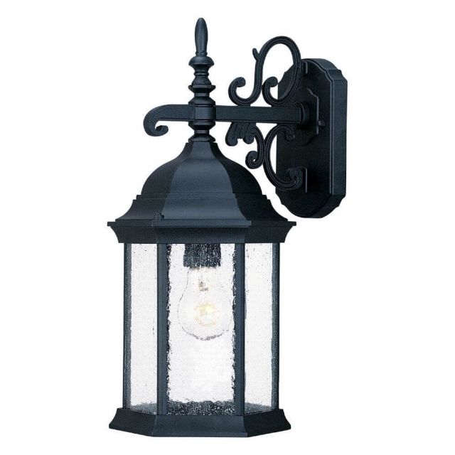 Acclaim Lighting 5183BK/SD Madison 1 Light 15 inch Tall Outdoor Wall Light in Matte Black with Clear Seeded Glass Panes