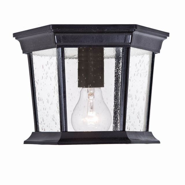 Acclaim Lighting Dover 1 Light 11 inch Outdoor Ceiling Light in Matte Black with Clear Seeded Glass Panes 5275BK/SD