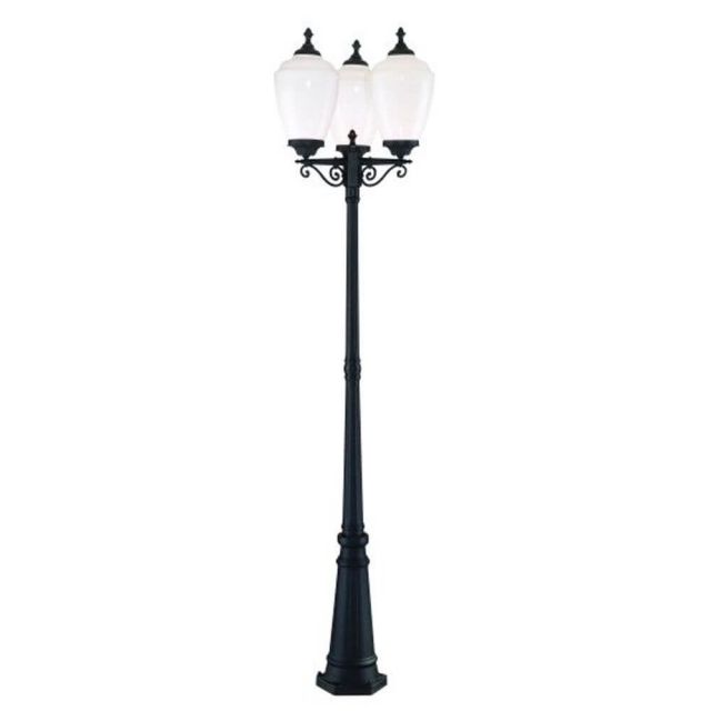 Acclaim Lighting Acorn 3 Light 91 Inch Tall Post Light In Matte Black 5369BK/WH