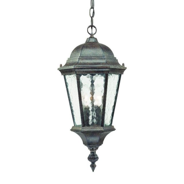 Acclaim Lighting 5516BC Telfair 2 Light 10 inch Outdoor Hanging Lantern in Black Coral with Clear Glass Panes