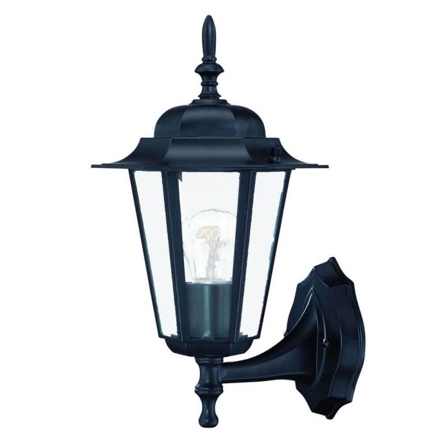 Acclaim Lighting Camelot 1 Light 15 inch Tall Outdoor Wall Light in Matte Black with Clear Beveled Glass Panes 6101BK
