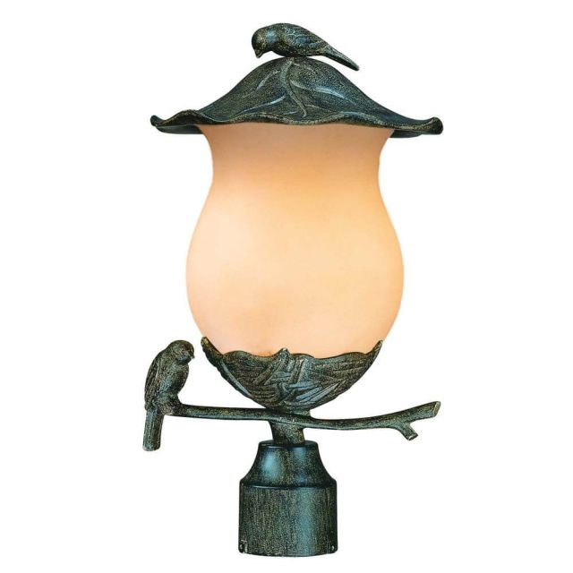 Acclaim Lighting 7567BC/CH Avian 2 Light 18 inch Tall Outdoor Post Mount Light in Black Coral with Champagne Glass Globe