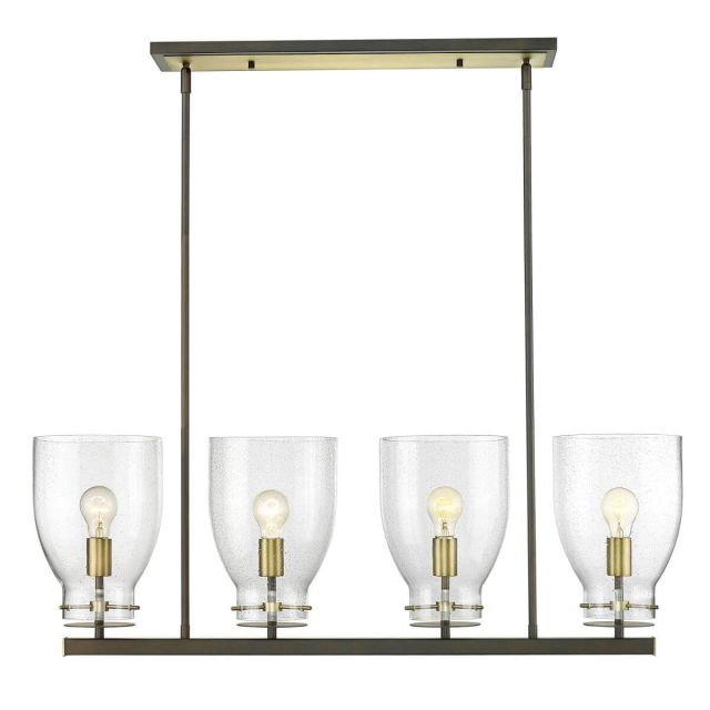 Acclaim Lighting Shelby 4 Light 40 inch Chandelier in Oil Rubbed Bronze-Antique Brass with Clear Seedy Glass IN20001ORB