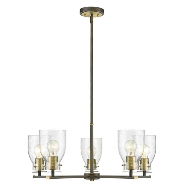 Acclaim Lighting IN20002ORB Shelby 5 Light 28 inch Chandelier in Oil Rubbed Bronze-Antique Brass with Clear Seedy Glass