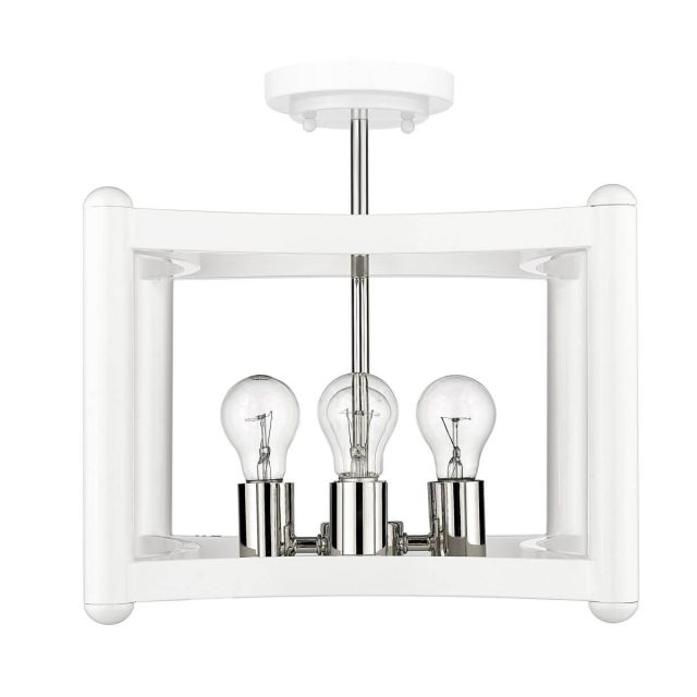 Acclaim Lighting IN20040WH Coyle 4 Light 14 inch Pendant Convertible to Flush Mount in White with Polished Nickel Cluster
