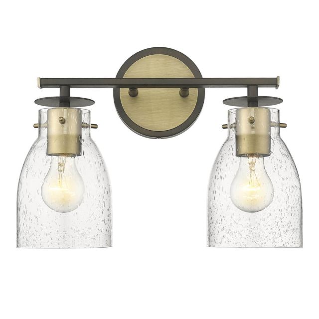 Acclaim Lighting Shelby 2 Light 15 inch Bath Vanity Light in Oil Rubbed Bronze-Antique Brass with Clear Seedy Glass IN40004ORB