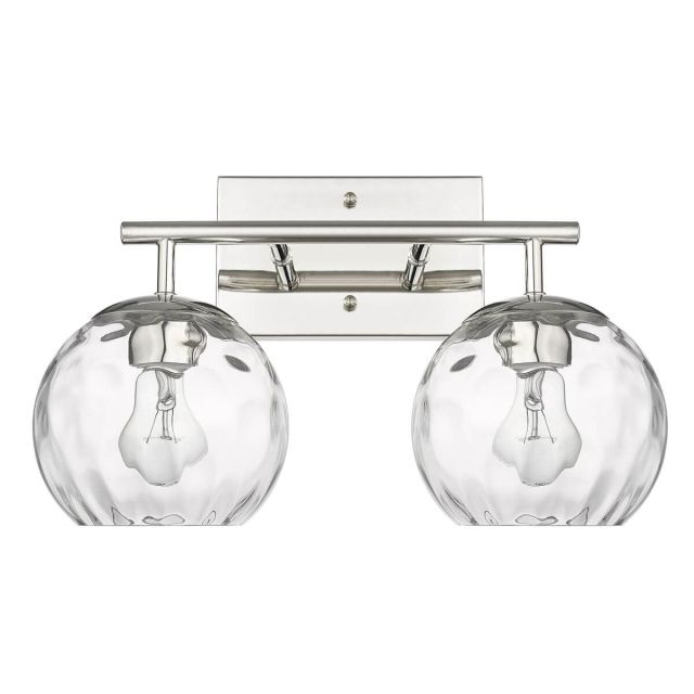 Acclaim Lighting IN40048PN Mackenzie 2 Light 16 inch Bath Vanity Light in Polished Nickel with Rippled Water Glass