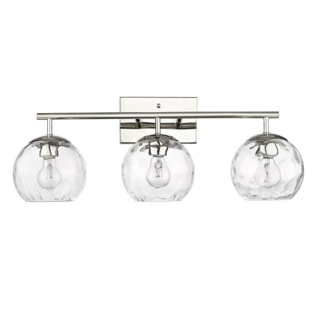 Acclaim Lighting IN40049PN Mackenzie 3 Light 26 inch Bath Vanity Light in Polished Nickel with Rippled Water Glass
