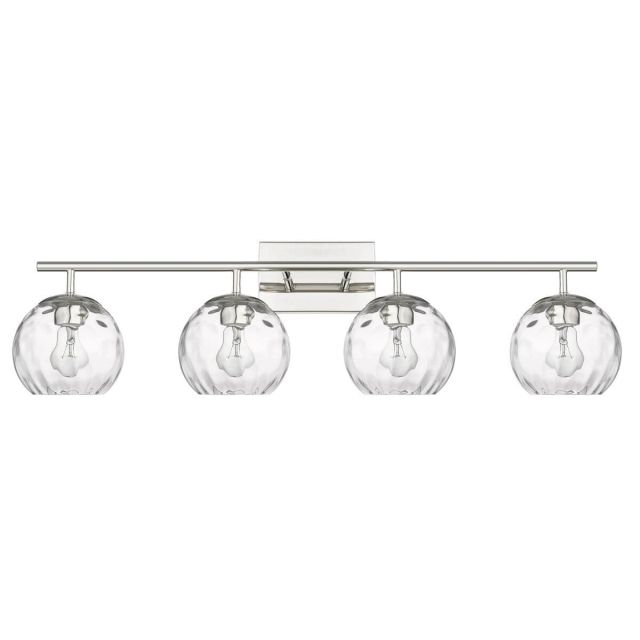 Acclaim Lighting IN40050PN Mackenzie 4 Light 36 inch Bath Vanity Light in Polished Nickel with Rippled Water Glass