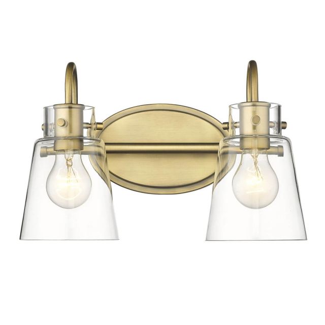 Acclaim Lighting IN40091ATB Bristow 2 Light 15 inch Bath Vanity Light in Antique Brass with Clear Glass