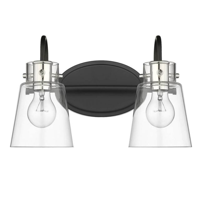 Acclaim Lighting IN40091BK Bristow 2 Light 15 inch Bath Vanity Light in Matte Black-Polished Nickel with Clear Glass