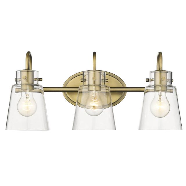 Acclaim Lighting IN40092ATB Bristow 3 Light 21 inch Bath Vanity Light in Antique Brass with Clear Glass
