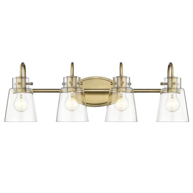 Acclaim Lighting IN40093ATB Bristow 4 Light 29 inch Bath Vanity Light in Antique Brass with Clear Glass