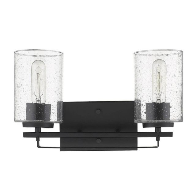 Acclaim Lighting IN41101BK Orella 2 Light 15 inch Vanity Light in Matte Black with Clear Seeded Cylindrical Glass Shades