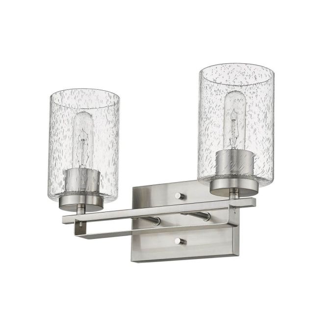 Acclaim Lighting IN41101SN Orella 2 Light 15 inch Vanity Light in Satin Nickel with Clear Seeded Cylindrical Glass Shades