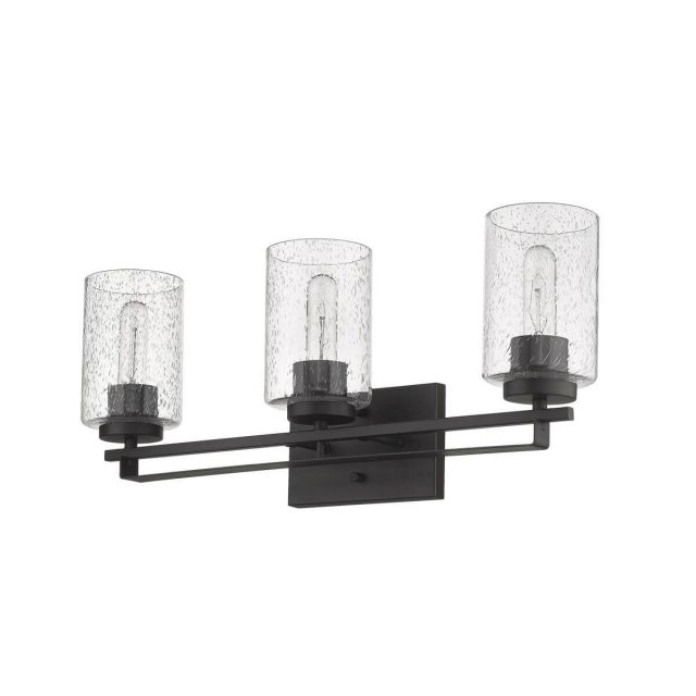 Acclaim Lighting IN41102ORB Orella 3 Light 24 Inch Vanity Light in Oil Rubbed Bronze with Clear Seeded Cylindrical Glass Shades