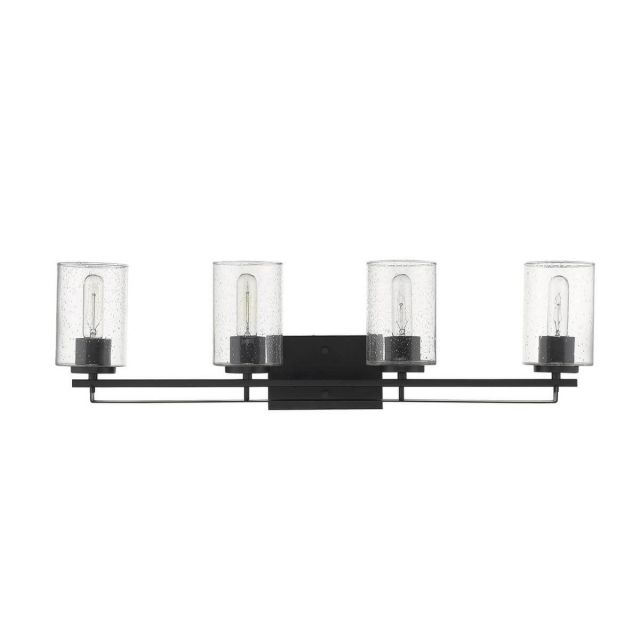 Acclaim Lighting IN41103BK Orella 4 Light 32 inch Vanity Light in Matte Black with Clear Seeded Cylindrical Glass Shades