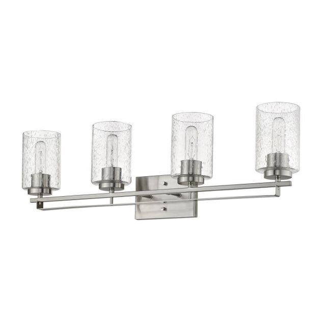 Acclaim Lighting IN41103SN Orella 4 Light 32 inch Vanity Light in Satin Nickel with Clear Seeded Cylindrical Glass Shades