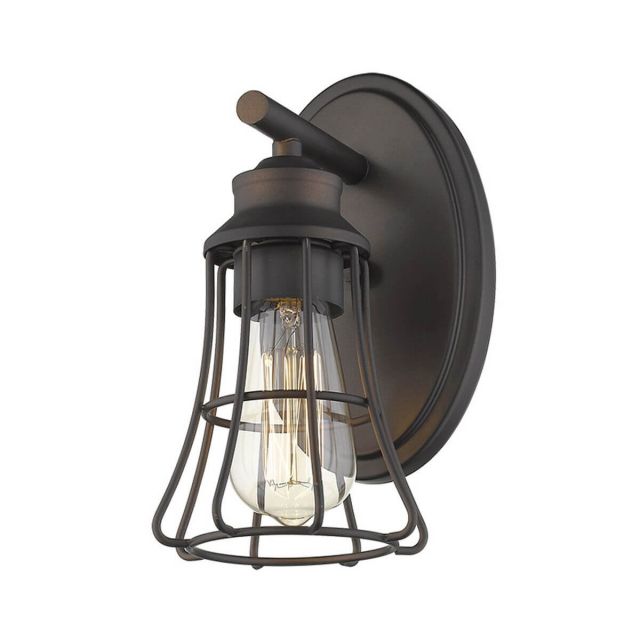 Acclaim Lighting IN41280ORB Piers 1 Light 5 inch Bath Light in Oil Rubbed Bronze with Geometric Metal Cage