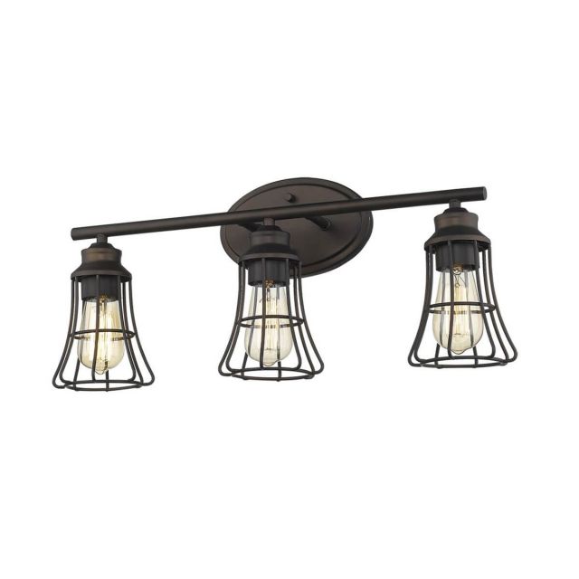Acclaim Lighting IN41282ORB Piers 3 Light 23 inch Vanity Light in Oil Rubbed Bronze with Geometric Metal Cage