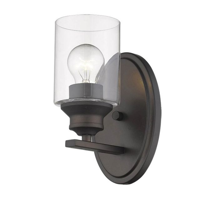 Acclaim Lighting IN41450ORB Gemma 1 Light 5 inch Bath Light in Oil Rubbed Bronze with Clear Cylindrical Glass Shade
