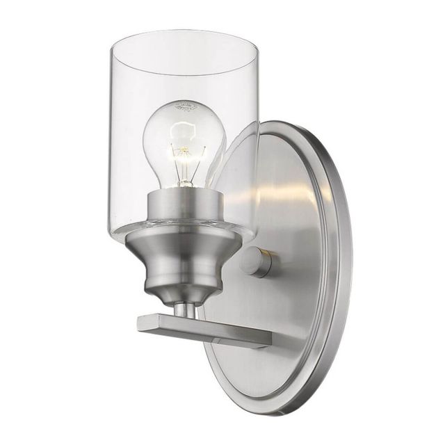 Acclaim Lighting IN41450SN Gemma 1 Light 5 inch Bath Light in Satin Nickel with Clear Cylindrical Glass Shade
