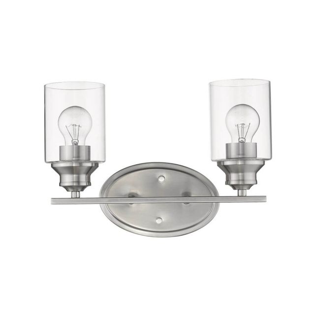 Acclaim Lighting IN41451SN Gemma 2 Light 14 inch Vanity Light in Satin Nickel with Clear Cylindrical Glass Shades