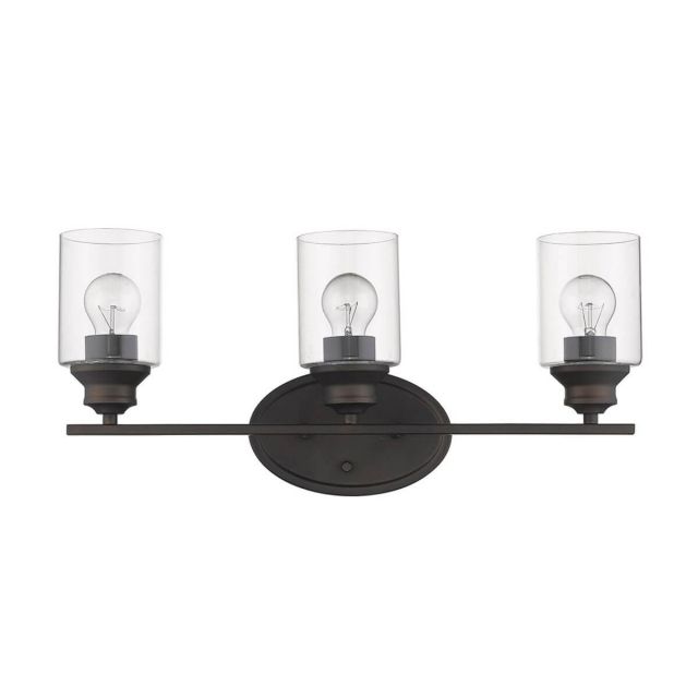 Acclaim Lighting IN41452ORB Gemma 3 Light 22 inch Vanity Light in Oil Rubbed Bronze with Clear Cylindrical Glass Shades