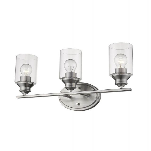 Acclaim Lighting IN41452SN Gemma 3 Light 22 inch Vanity Light in Satin Nickel with Clear Cylindrical Glass Shades