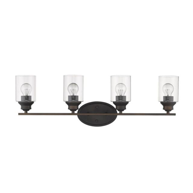 Acclaim Lighting IN41453ORB Gemma 4 Light 31 inch Vanity Light in Oil Rubbed Bronze with Clear Cylindrical Glass Shades