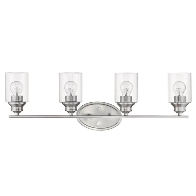Acclaim Lighting IN41453SN Gemma 4 Light 31 inch Vanity Light in Satin Nickel with Clear Cylindrical Glass Shades