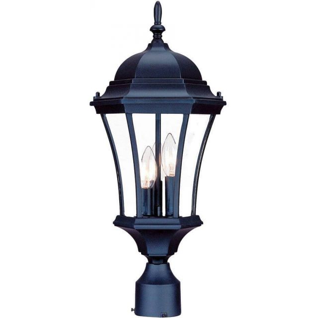 Acclaim Lighting Brynmawr Three Light 21 Inch Tall Post Lantern In Matte Black 5027BK