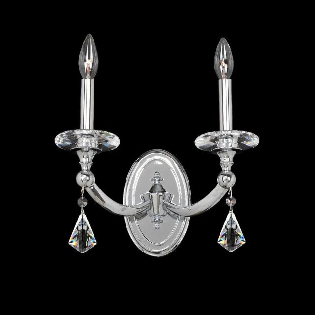 Allegri Floridia 2 Light 13 inch Tall Wall Bracket in Chrome with Firenze Clear Crystal 012122-010-FR001