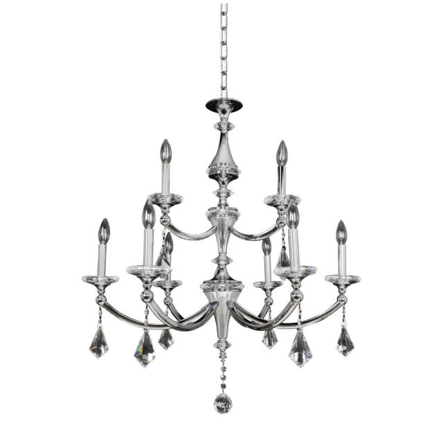 Allegri 012172-010-FR001 Floridia 9 Light 31 Inch Crystal Chandelier In Chrome With Firenze Clear Crystal