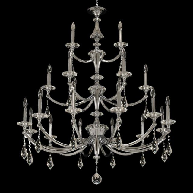 Allegri Floridia 21 Light 42 inch 3 Tier Chandilier in Chrome with Firenze Clear Crystal 012174-010-FR001